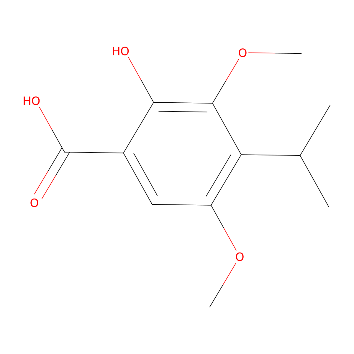 2-Hydroxy-4-isopropyl-3,5-dimethoxybenzoic acid molecular structure, CAS 1352034-26-4