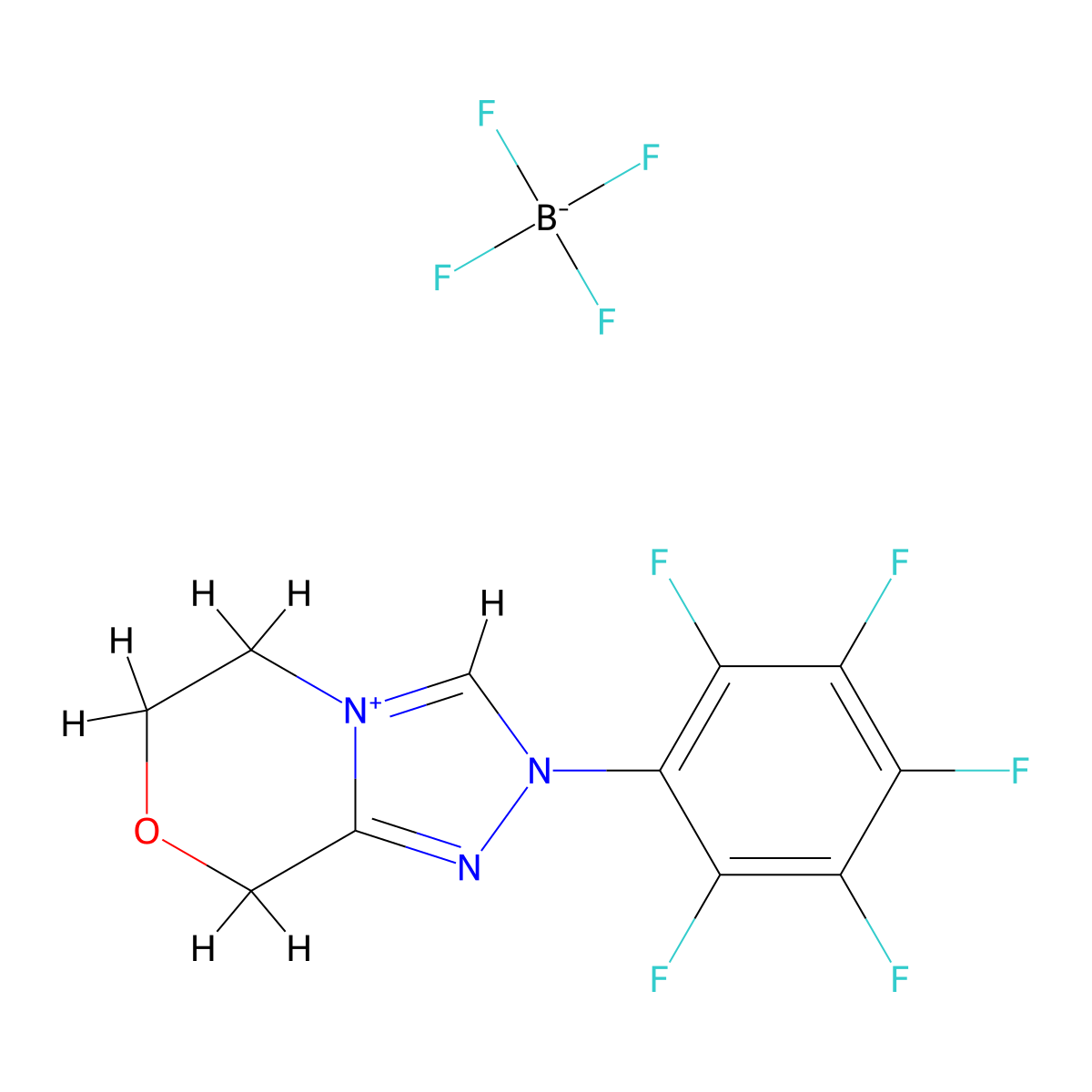 2-(Perfluorophenyl)-5,6-dihydro-8H-[1,2,4]triazolo[3,4-c][1,4]oxazin-2-ium tetrafluoroborate molecular structure, CAS 1352035-31-4