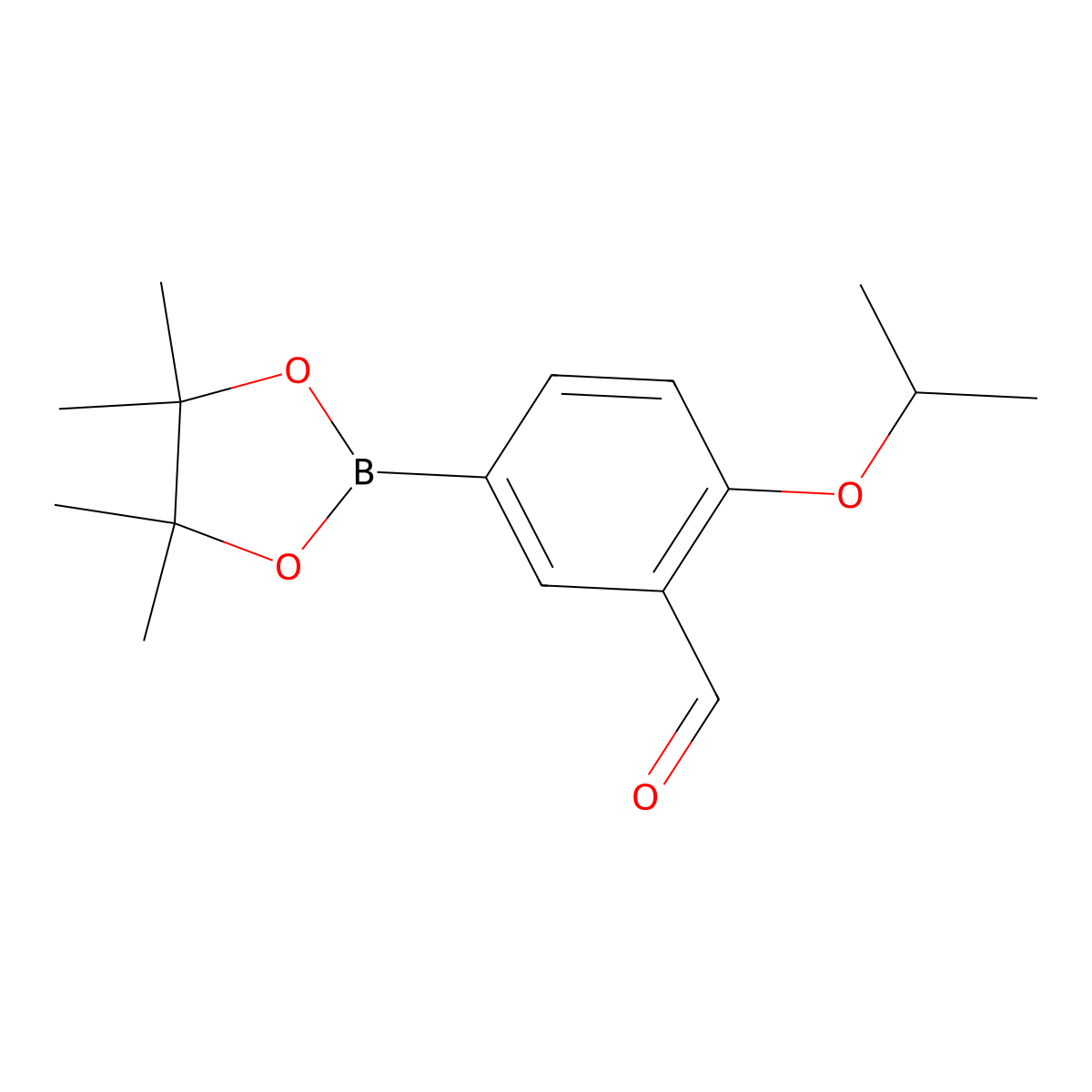 2-Isopropoxy-5-(4,4,5,5-tetramethyl-1,3,2-dioxaborolan-2-yl)benzaldehyde molecular structure, CAS 1352037-85-4