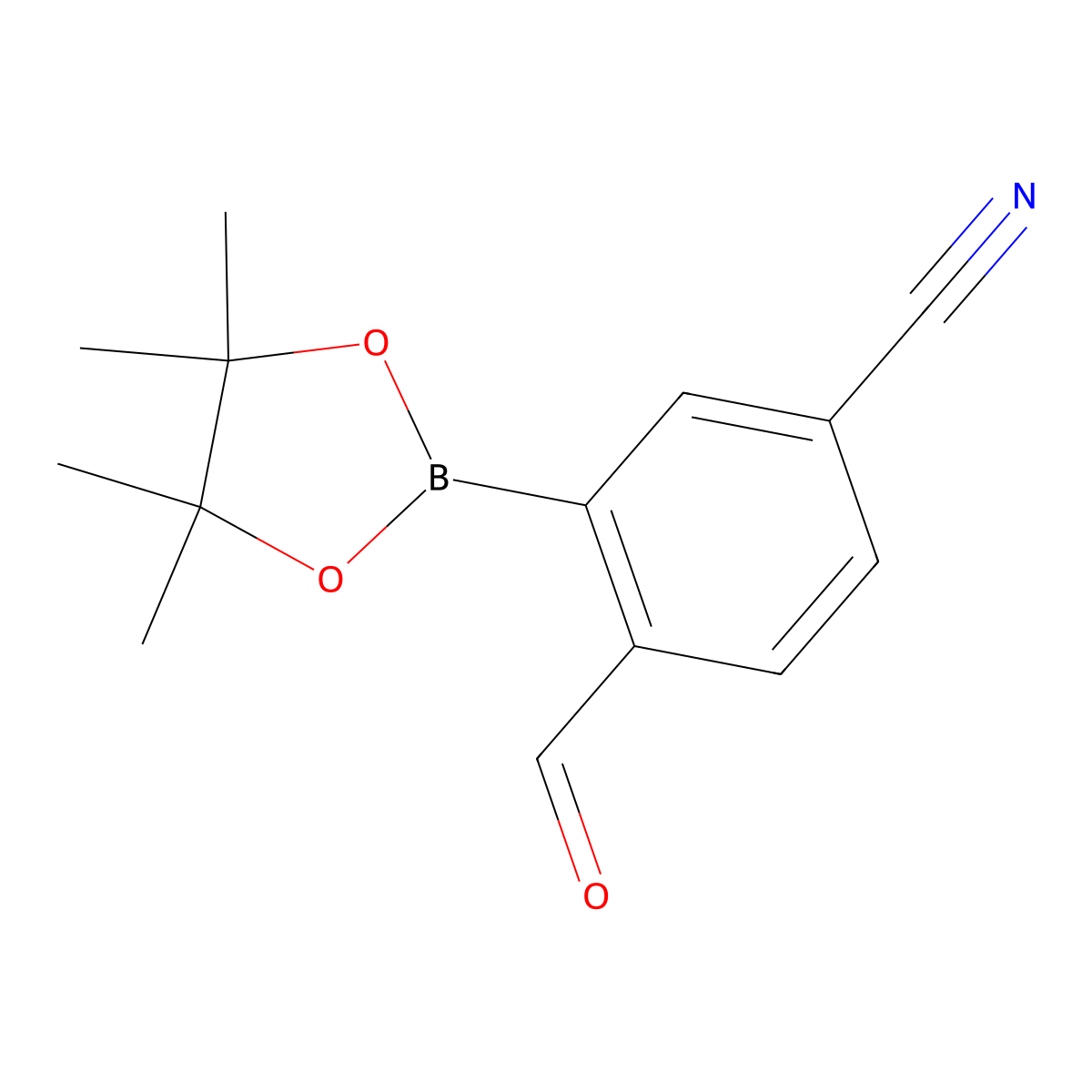 4-Formyl-3-(4,4,5,5-tetramethyl-1,3,2-dioxaborolan-2-YL)benzonitrile molecular structure, CAS 1352037-87-6
