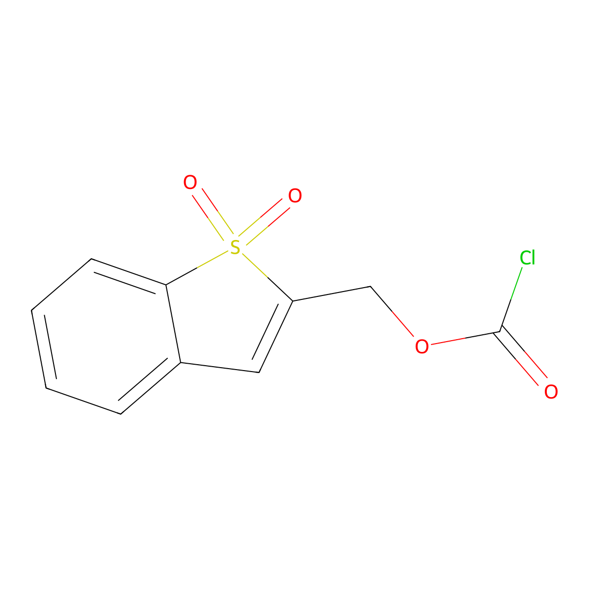 1,1-Dioxobenzo[b]thiophen-2-ylmethyl chloroformate molecular structure, CAS 135204-19-2