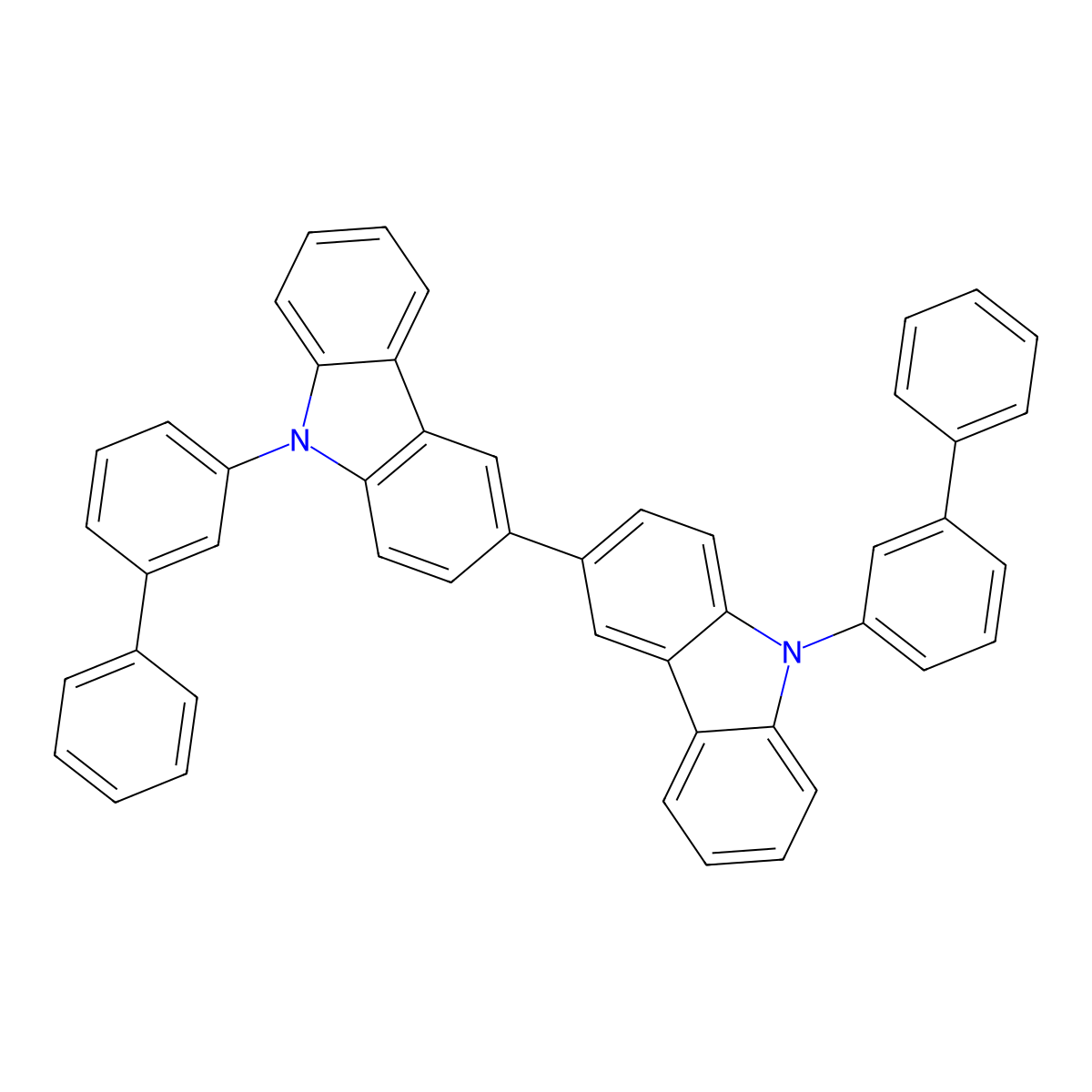 9,9'-Bis([1,1'-biphenyl]-3-yl)-3,3'-bi-9H-carbazole molecular structure, CAS 1352040-89-1