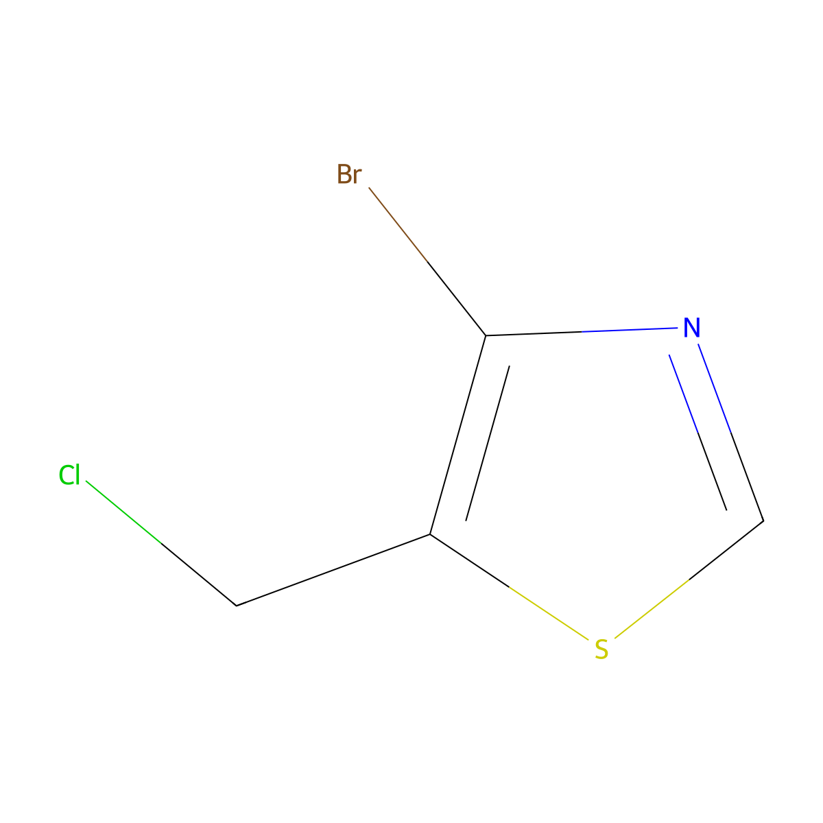 4-Bromo-5-(chloromethyl)-1,3-thiazole molecular structure, CAS 1352041-45-2