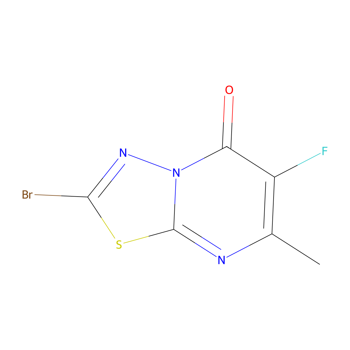 2-Bromo-6-fluoro-7-methyl-5H-[1,3,4]thiadiazolo[3,2-a]pyrimidin-5-one molecular structure, CAS 1352052-18-6