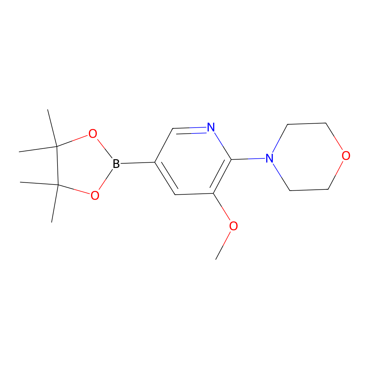 4-[3-Methoxy-5-(4,4,5,5-tetramethyl-1,3,2-dioxaborolan-2-yl)-2-pyridinyl]morpholine molecular structure, CAS 1352053-77-0