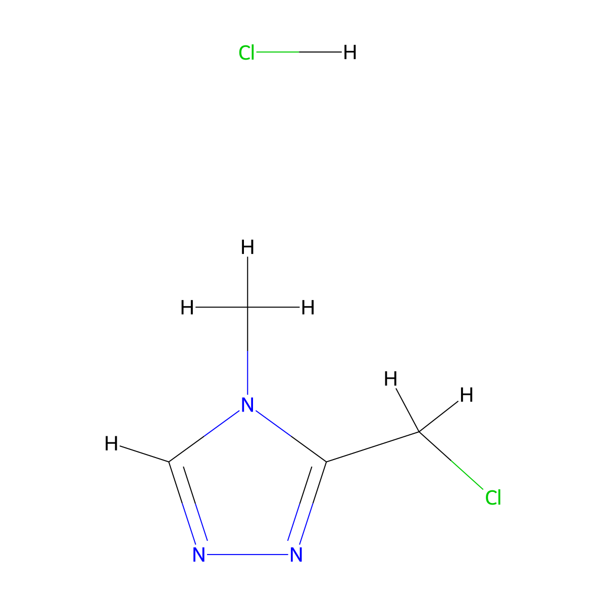 3-(chloromethyl)-4-methyl-4H-1,2,4-triazole hydrochloride molecular structure, CAS 135206-77-8