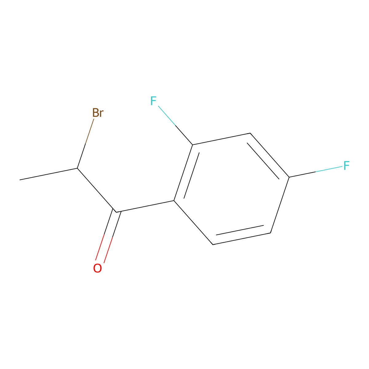 2-Bromo-1-(2,4-difluorophenyl)propan-1-one molecular structure, CAS 135206-83-6
