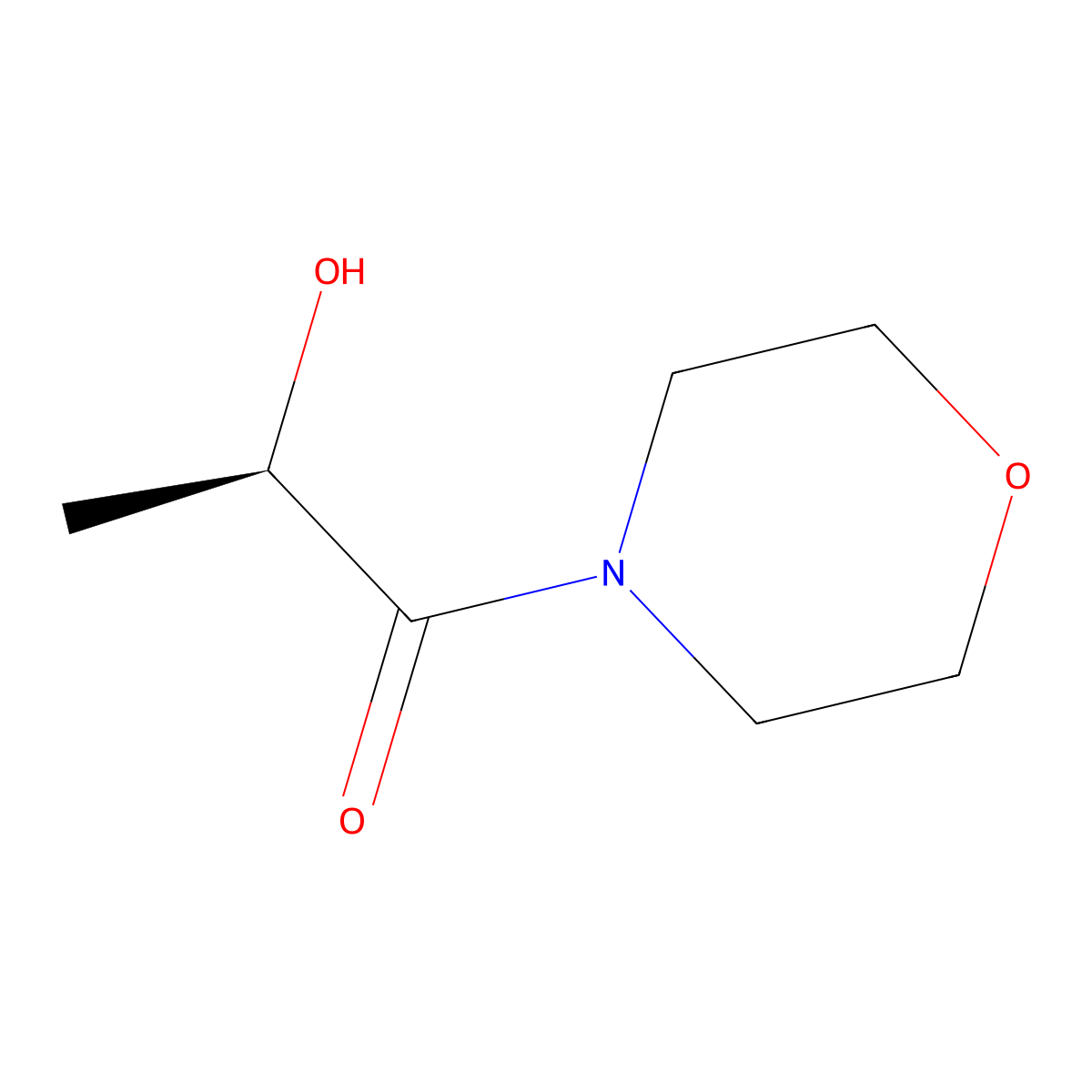 (R)-2-Hydroxy-1-morpholinopropan-1-one molecular structure, CAS 135206-87-0