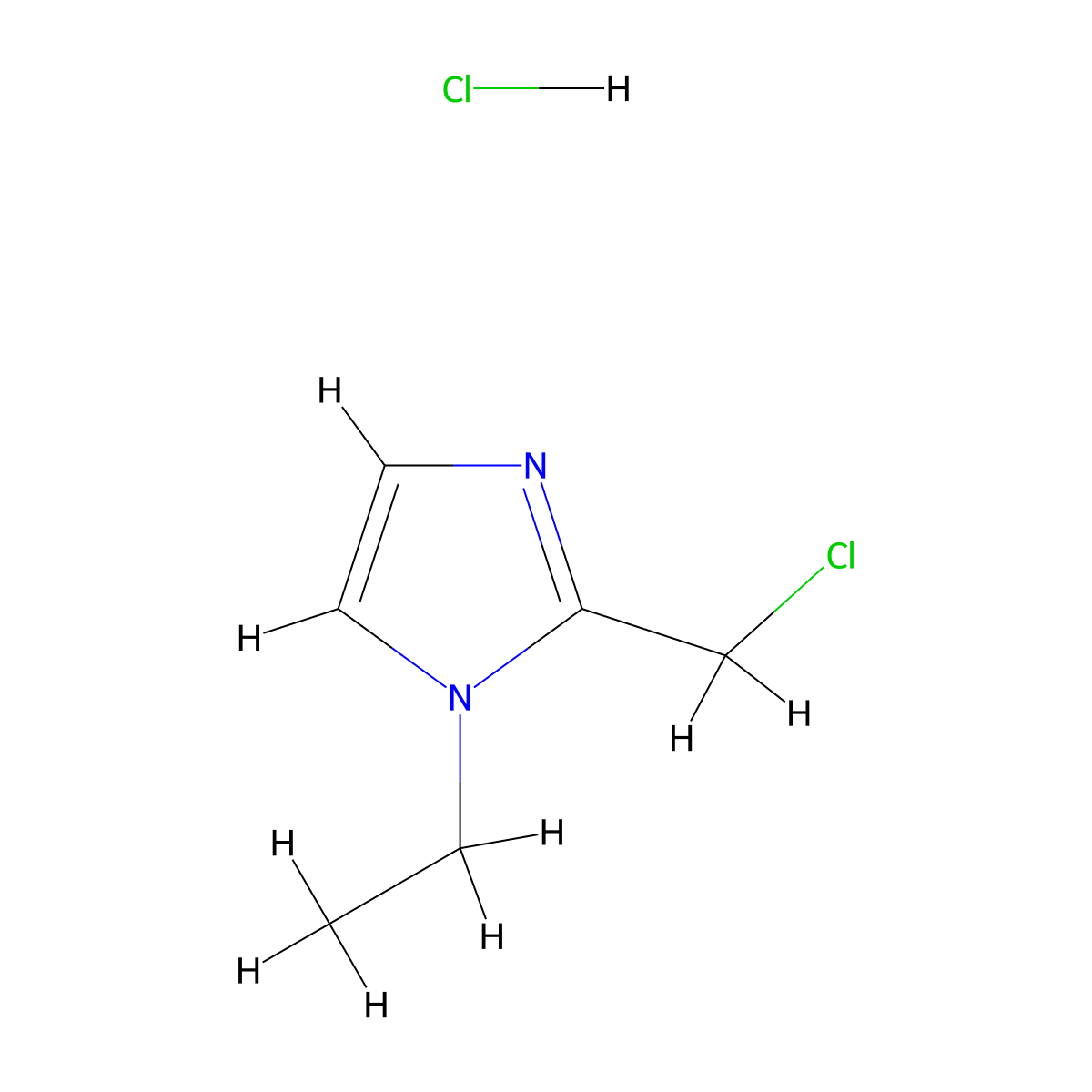 2-(chloromethyl)-1-ethyl-1H-imidazole hydrochloride molecular structure, CAS 135206-88-1