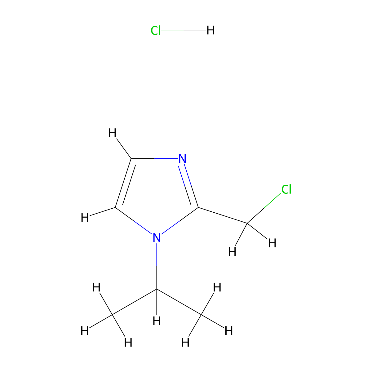 2-(chloromethyl)-1-(propan-2-yl)-1H-imidazole hydrochloride molecular structure, CAS 135206-89-2
