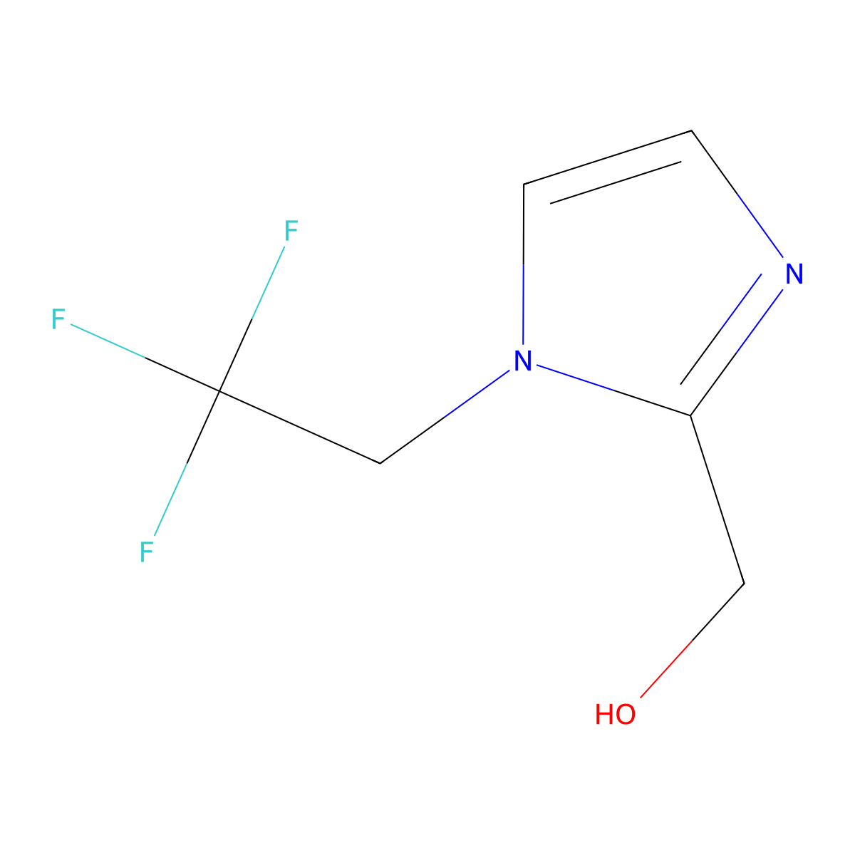 (1-(2,2,2-trifluoroethyl)-1H-imidazol-2-yl)methanol molecular structure, CAS 135206-92-7