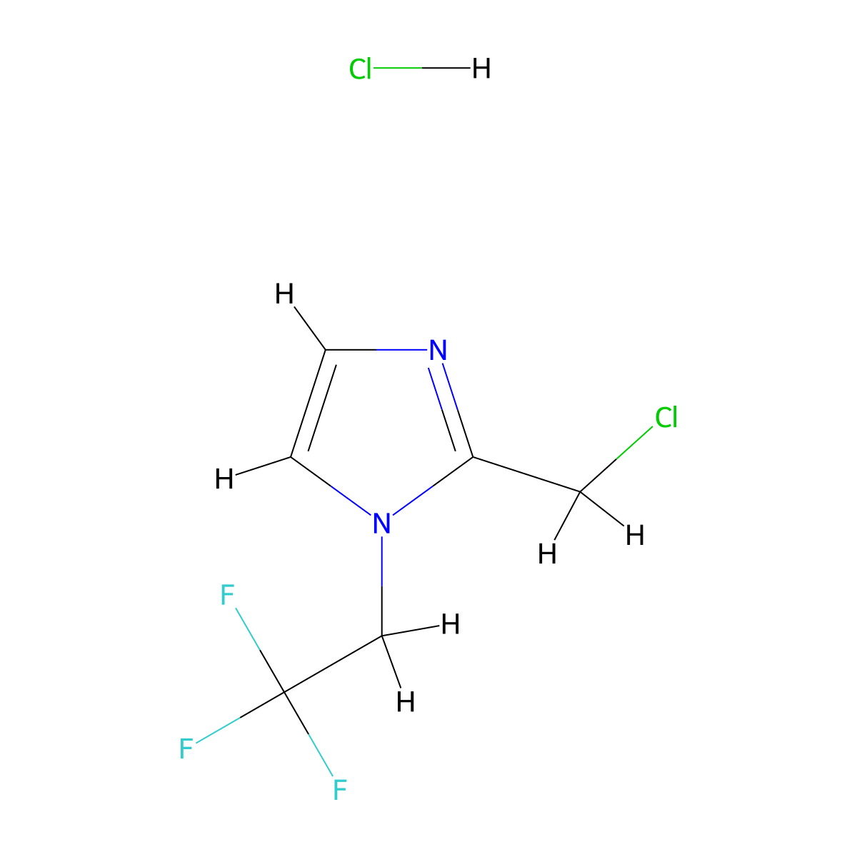 2-(chloromethyl)-1-(2,2,2-trifluoroethyl)-1H-imidazole hydrochloride molecular structure, CAS 135206-93-8