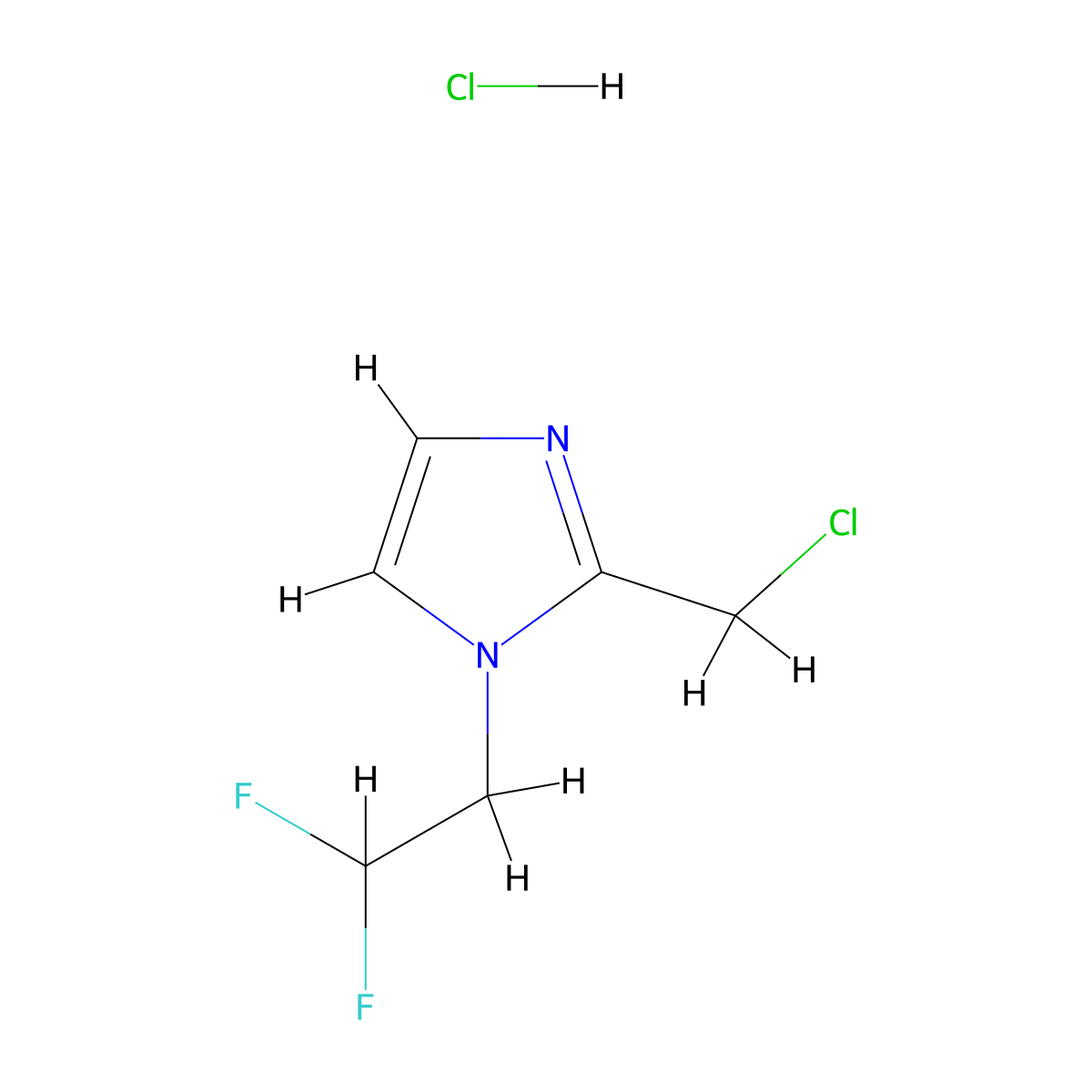 2-(chloromethyl)-1-(2,2-difluoroethyl)-1H-imidazole hydrochloride molecular structure, CAS 135206-97-2