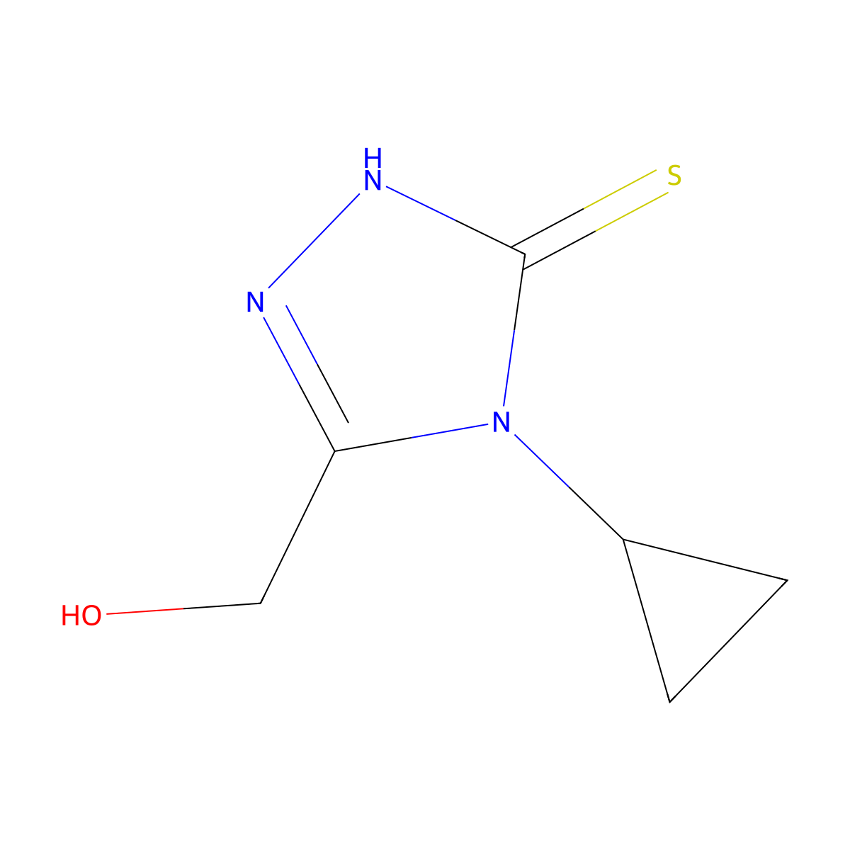 (4-cyclopropyl-5-sulfanyl-4H-1,2,4-triazol-3-yl)methanol molecular structure, CAS 135207-04-4