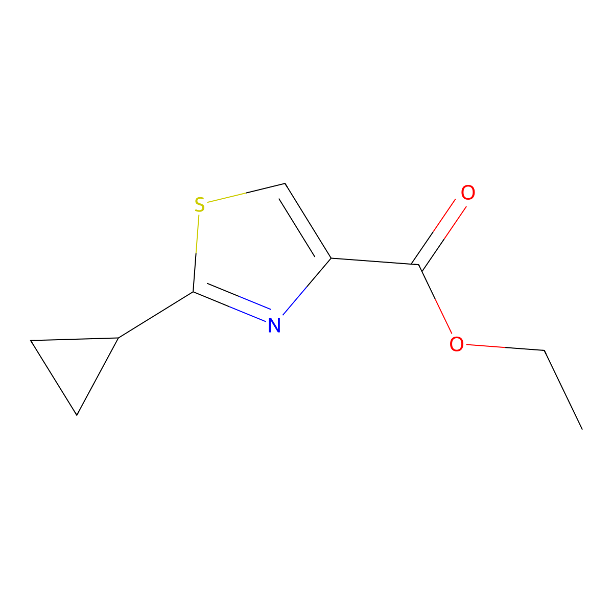 Ethyl 2-cyclopropylthiazole-4-carboxylate molecular structure, CAS 135207-08-8