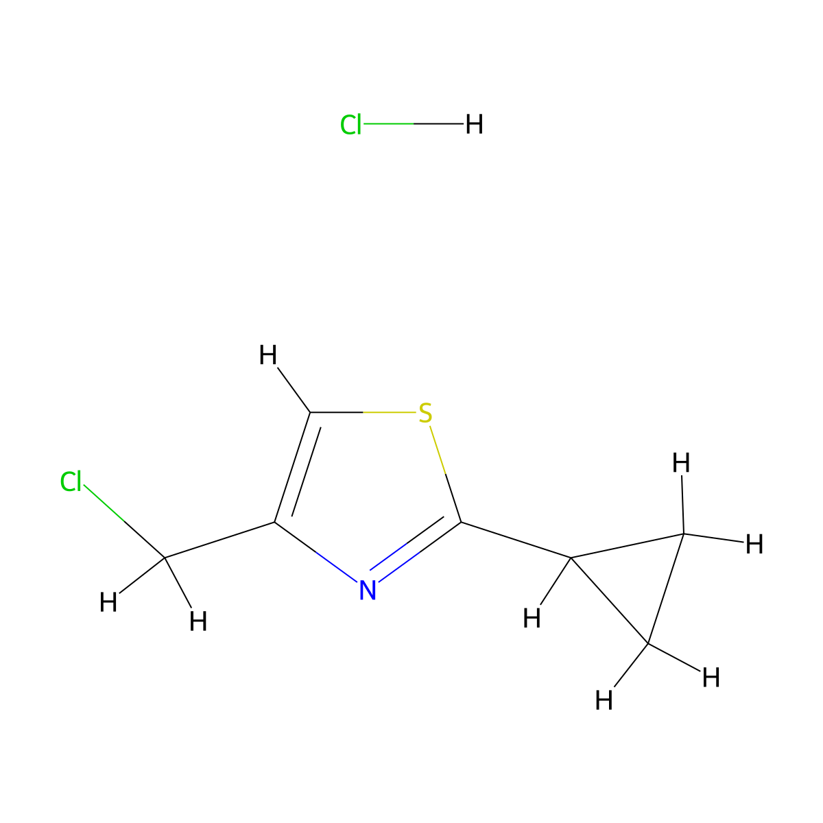 4-(Chloromethyl)-2-cyclopropylthiazole hydrochloride molecular structure, CAS 135207-10-2