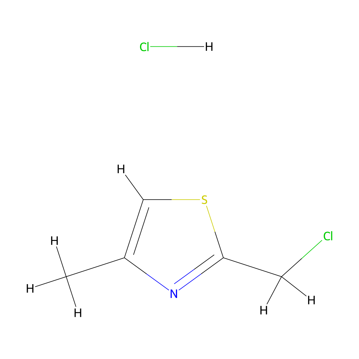 2-(Chloromethyl)-4-methyl-1,3-thiazole hydrochloride molecular structure, CAS 135207-24-8