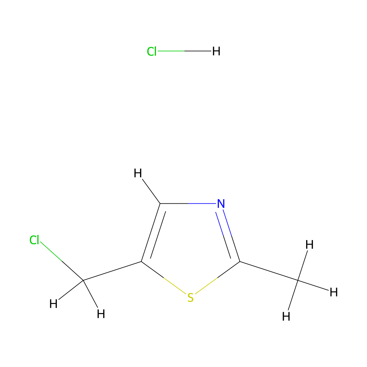 5-(Chloromethyl)-2-methyl-1,3-thiazole hydrochloride molecular structure, CAS 135207-25-9