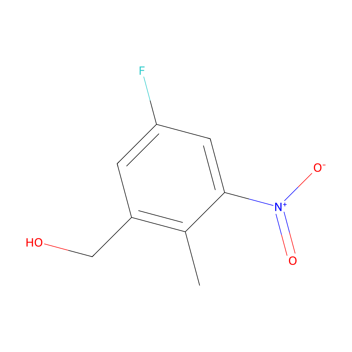 5-Fluoro-2-methyl-3-nitrobenzenemethanol molecular structure, CAS 1352127-23-1