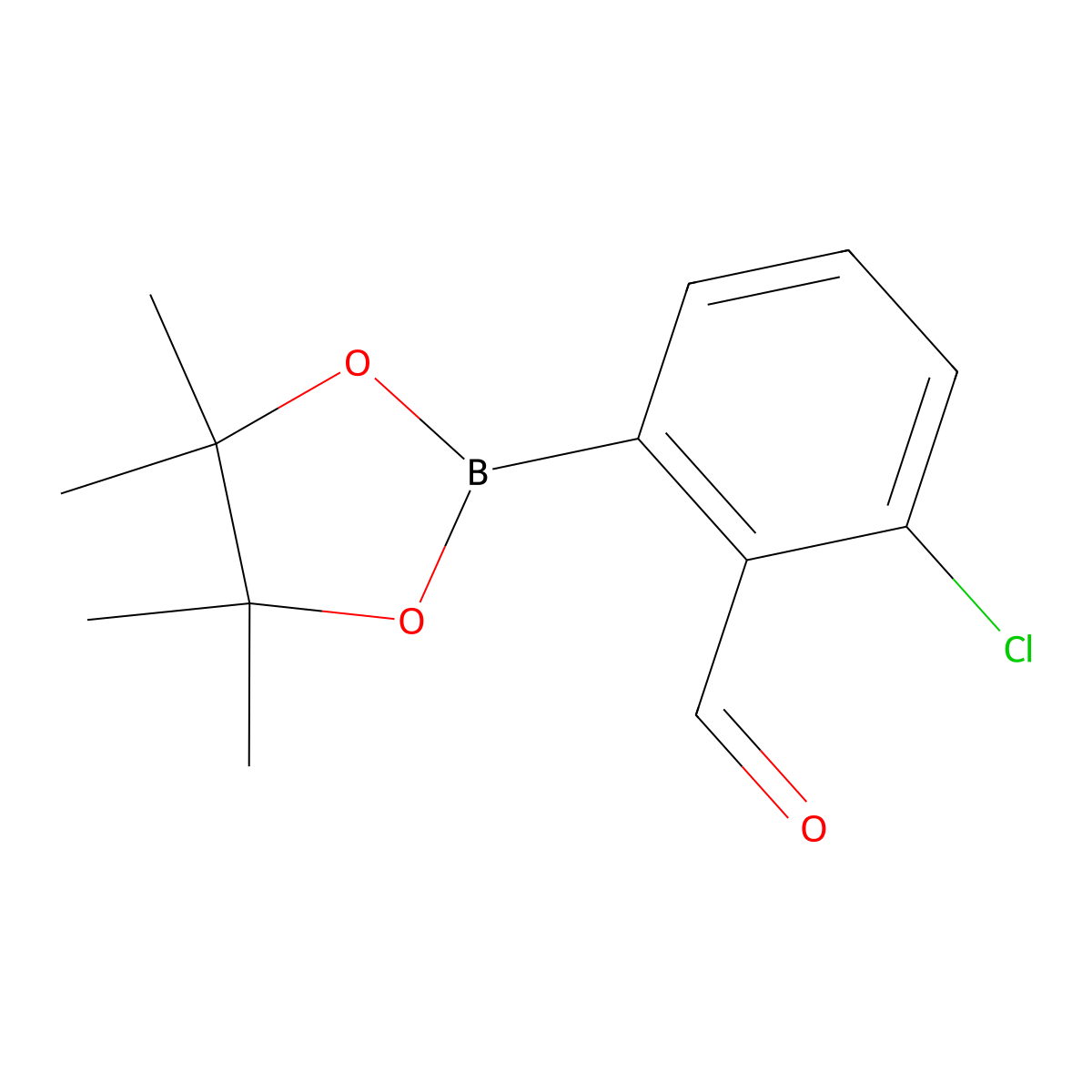 2-Chloro-6-(4,4,5,5-tetramethyl-1,3,2-dioxaborolan-2-yl)benzaldehyde molecular structure, CAS 1352129-62-4