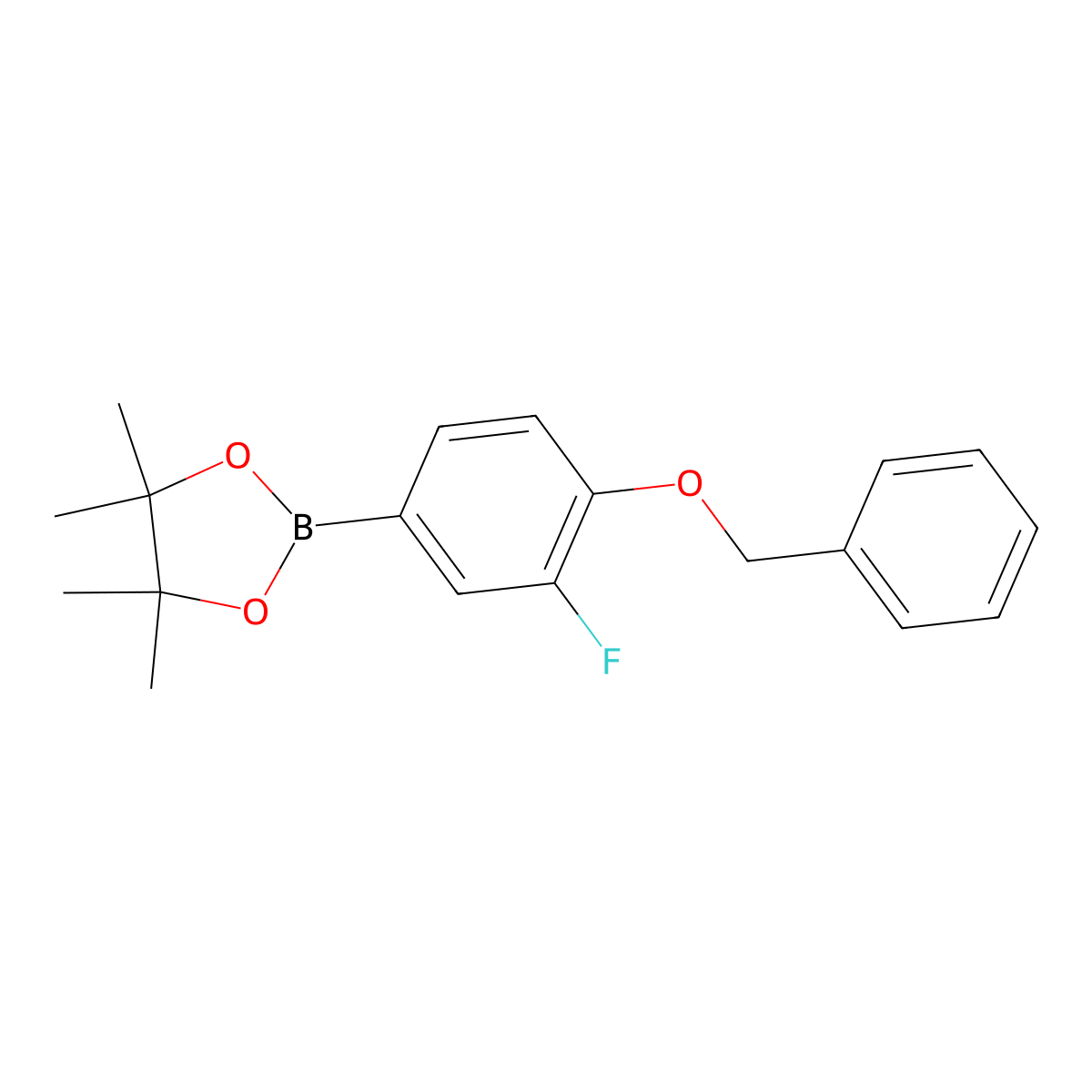 2-[4-(Benzyloxy)-3-fluorophenyl]-4,4,5,5-tetramethyl-1,3,2-dioxaborolane molecular structure, CAS 1352134-67-8