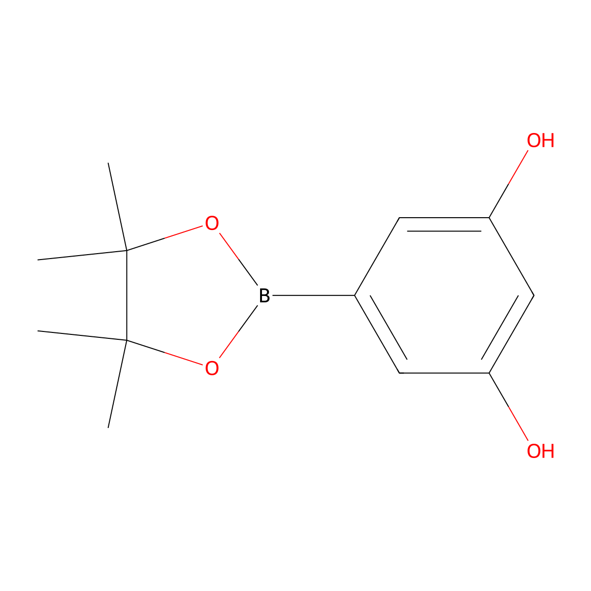 5-(4,4,5,5-Tetramethyl-1,3,2-dioxaborolan-2-yl)benzene-1,3-diol molecular structure, CAS 1352134-72-5