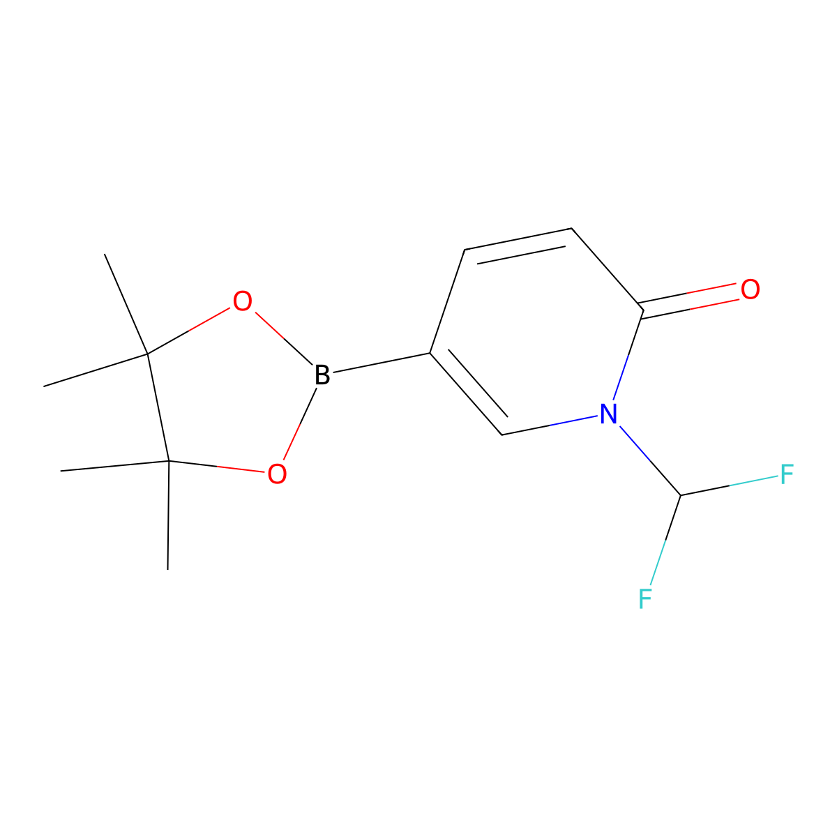1-(difluoromethyl)-5-(4,4,5,5-tetramethyl-1,3,2-dioxaborolan-2-yl)pyridin-2(1H)-one molecular structure, CAS 1352152-41-0