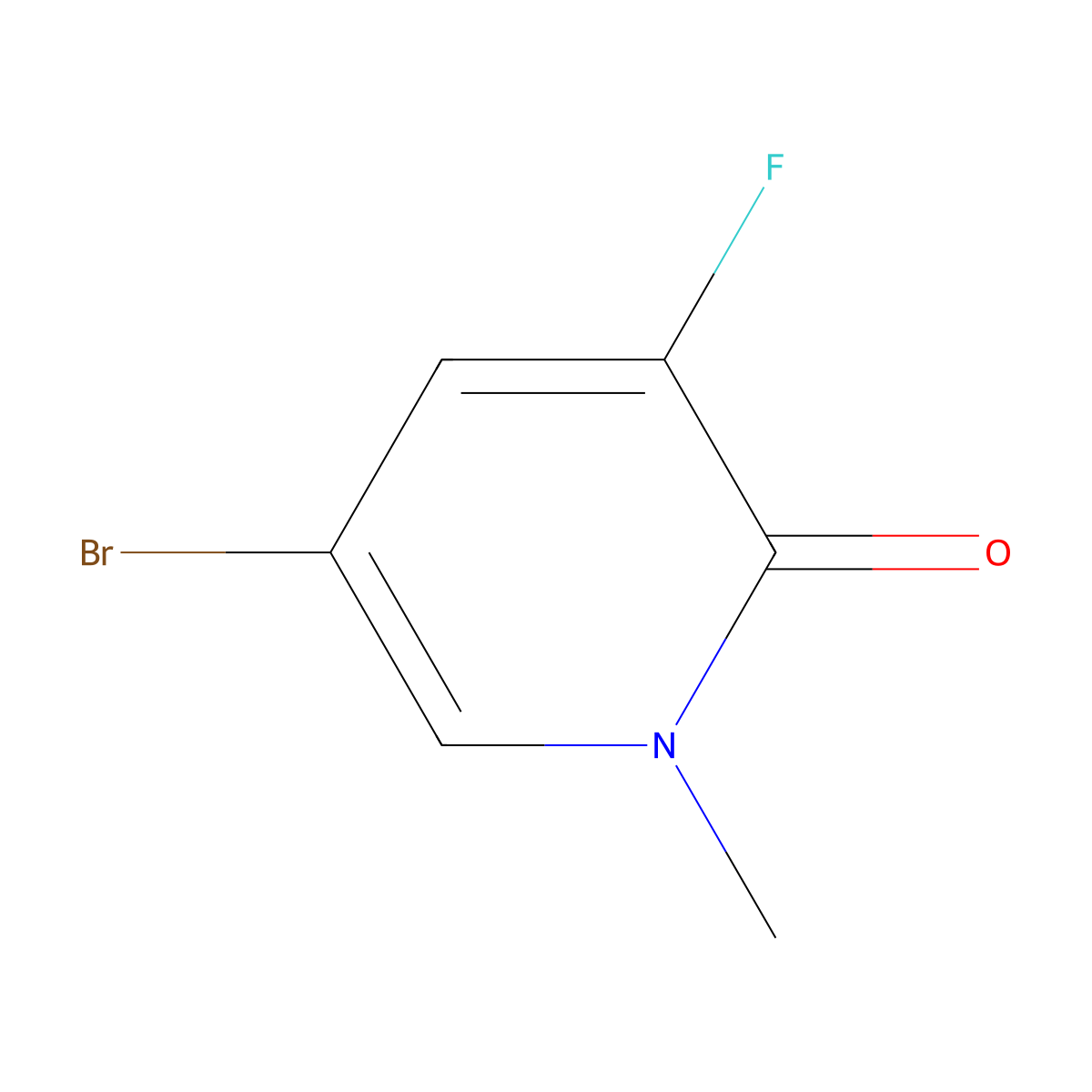 5-Bromo-3-fluoro-1-methylpyridin-2(1H)-one molecular structure, CAS 1352152-46-5