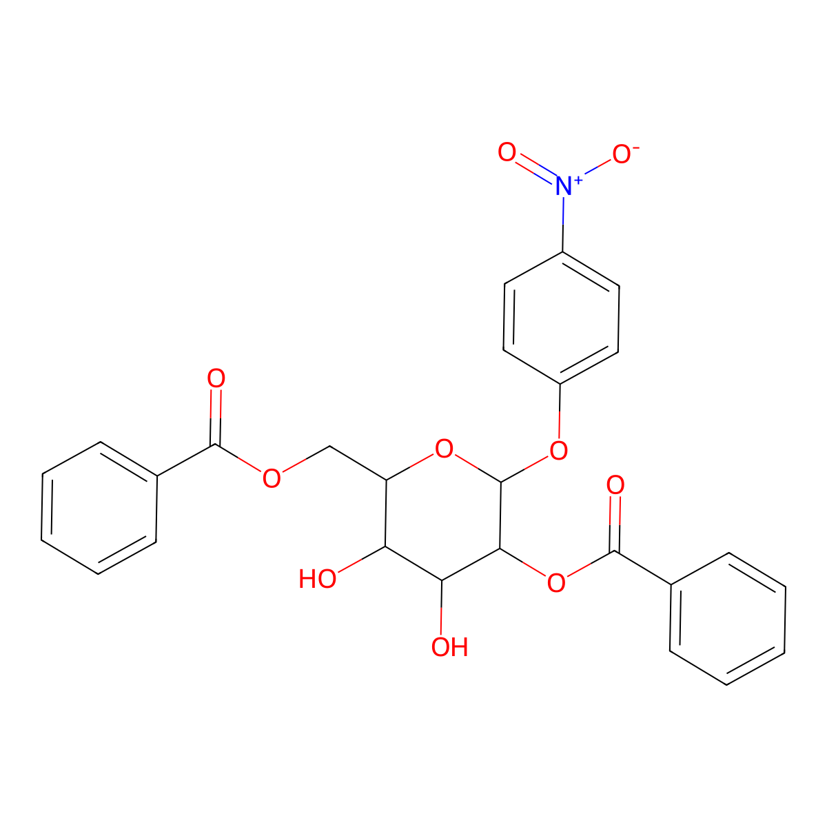 4-Nitrophenyl 2,6-di-O-benzoyl-a-D-galactopyranoside molecular structure, CAS 135216-30-7