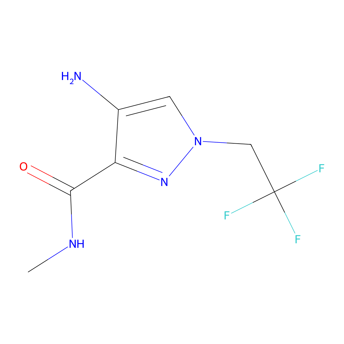 4-Amino-N-methyl-1-(2,2,2-trifluoroethyl)-1H-pyrazole-3-carboxamide molecular structure, CAS 1352199-90-6