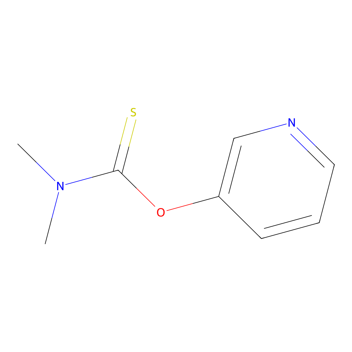 N,N-dimethyl-1-(pyridin-3-yloxy)methanethioamide molecular structure, CAS 13522-56-0
