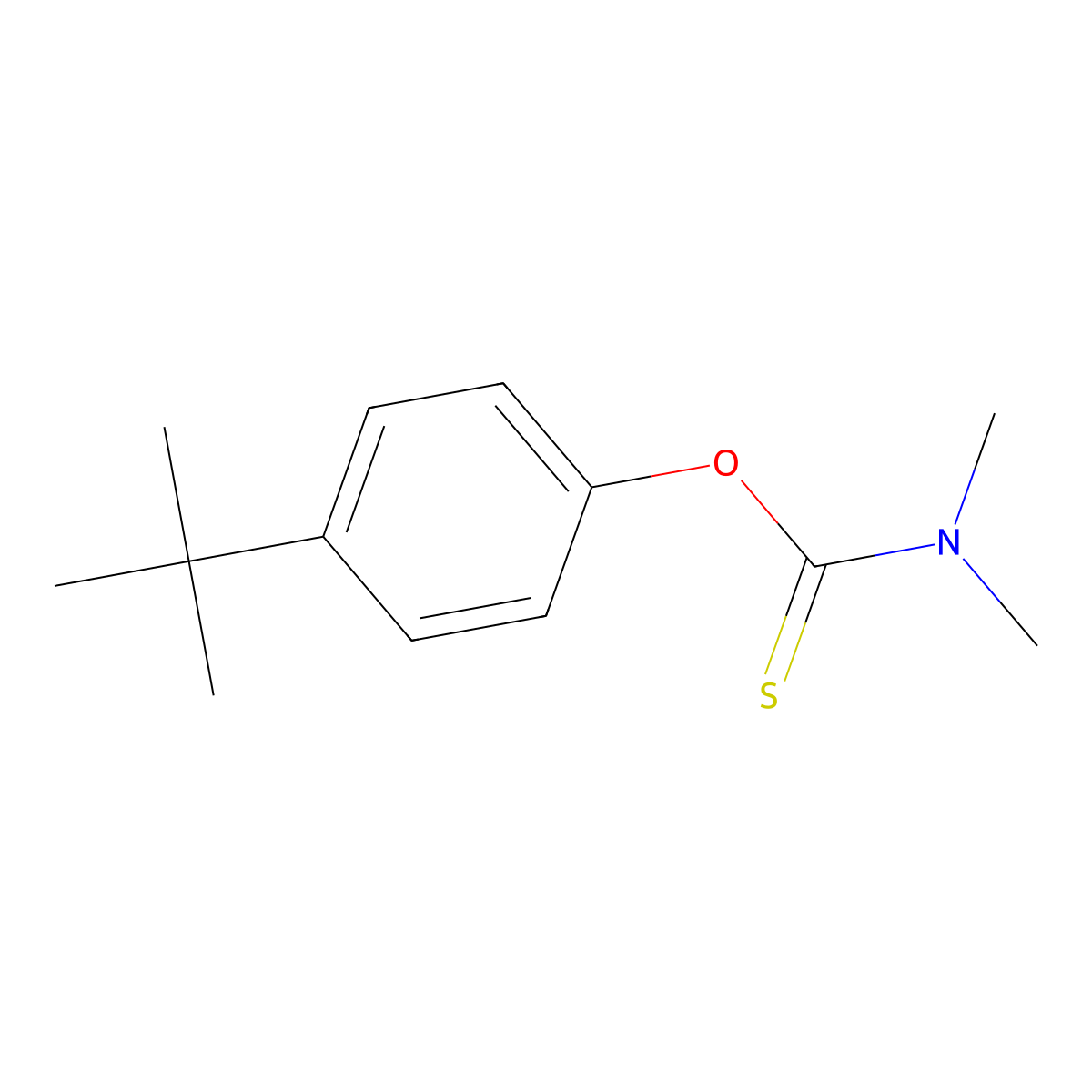 O-(4-tert-butylphenyl) dimethylcarbamothioate molecular structure, CAS 13522-61-7