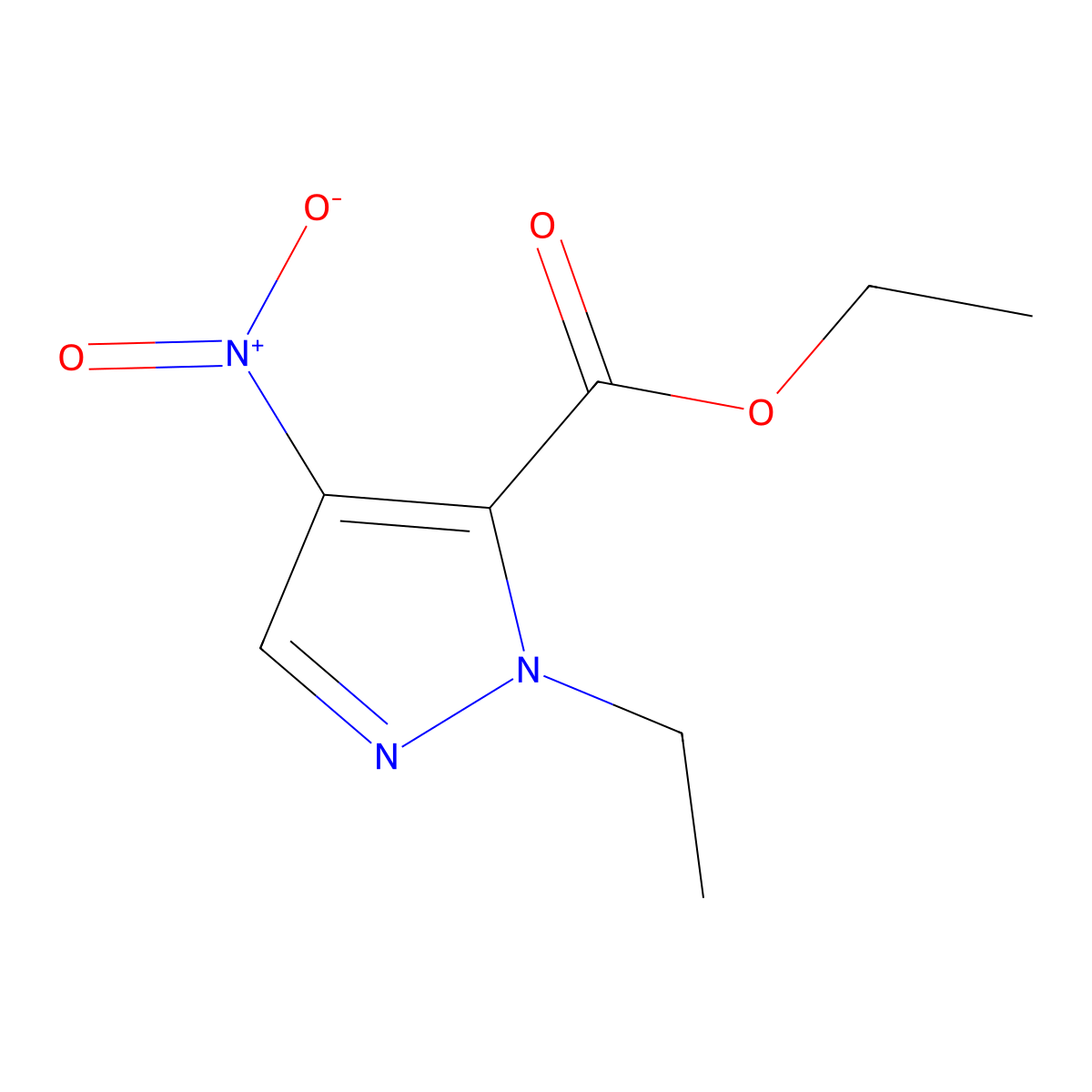 ethyl 1-ethyl-4-nitro-1H-pyrazole-5-carboxylate molecular structure, CAS 1352200-79-3