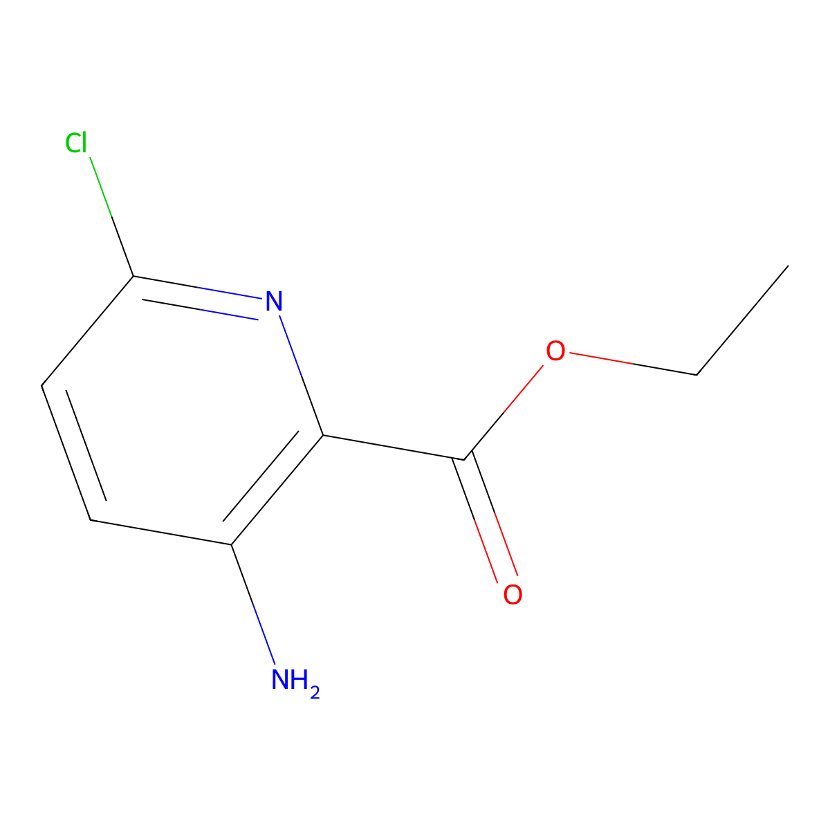 Ethyl 3-amino-6-chloropyridine-2-carboxylate molecular structure, CAS 1352200-86-2