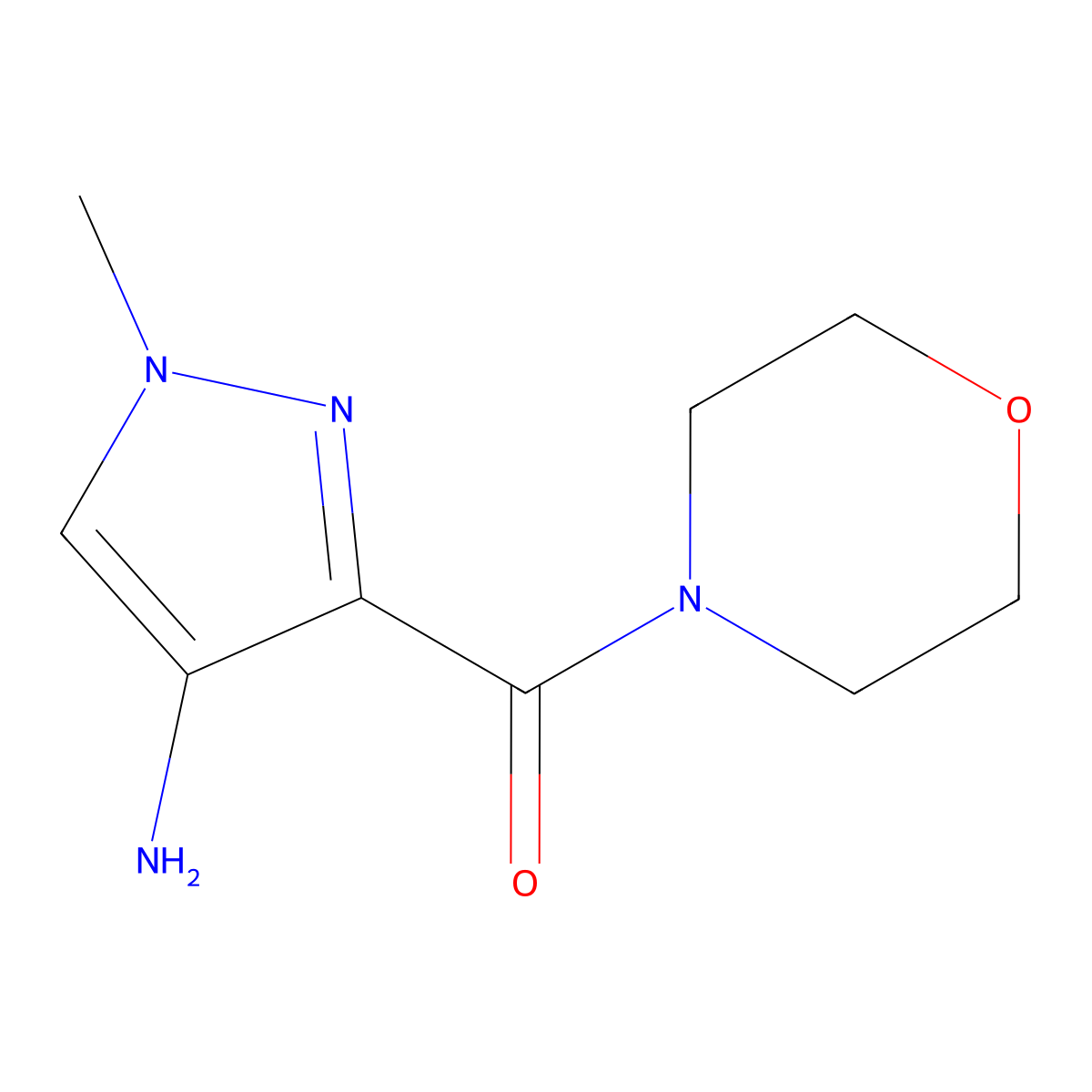 (4-Amino-1-methylpyrazol-3-yl)-morpholin-4-ylmethanone molecular structure, CAS 1352201-40-1