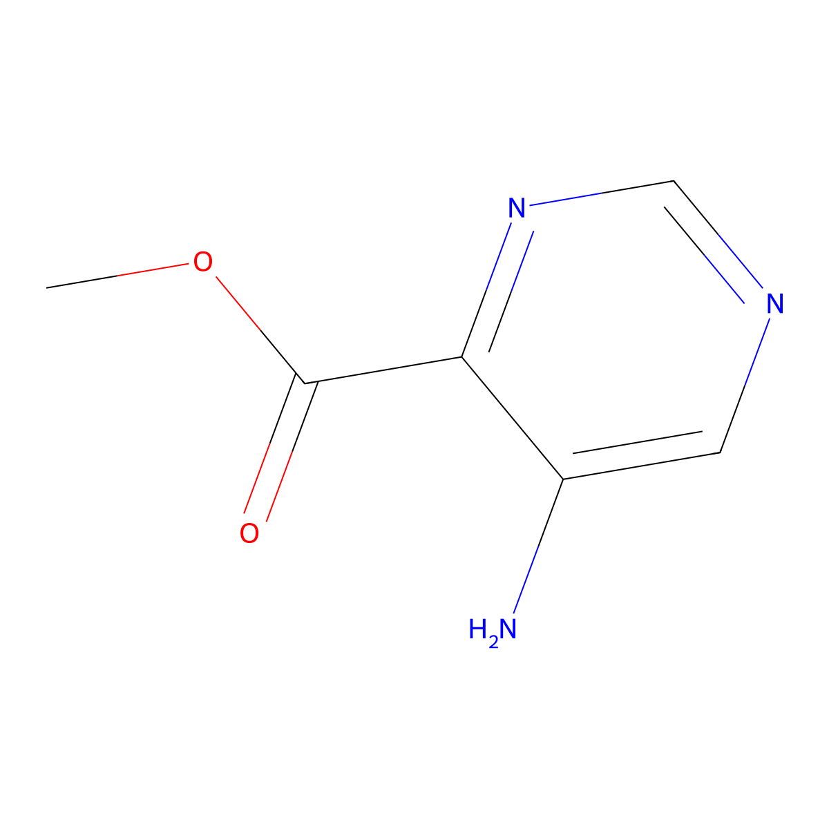 4-Pyrimidinecarboxylic acid, 5-amino-, methyl ester molecular structure, CAS 1352201-49-0