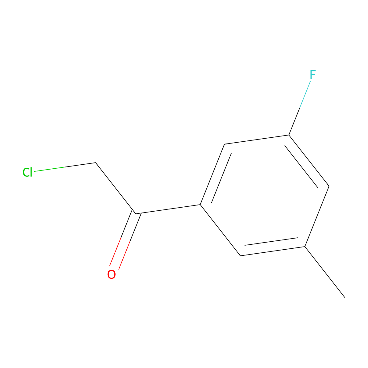 2-Chloro-1-(3-fluoro-5-methylphenyl)ethanone molecular structure, CAS 1352205-76-5