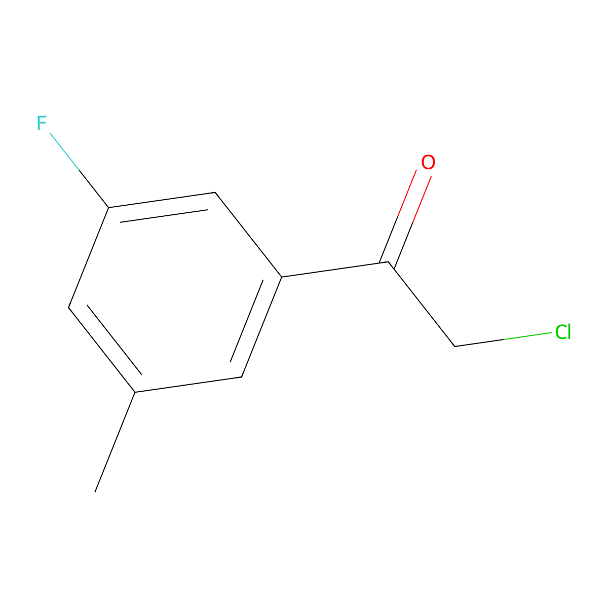 2-Chloro-1-(3-fluoro-5-methylphenyl)ethanone molecular structure, CAS 1352205-76-5
