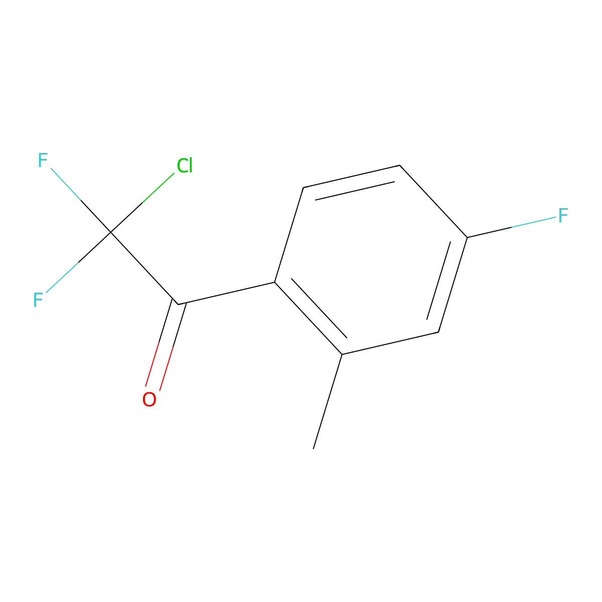 2-Chloro-2,2-difluoro-1-(4-fluoro-2-methylphenyl)ethanone molecular structure, CAS 1352205-81-2