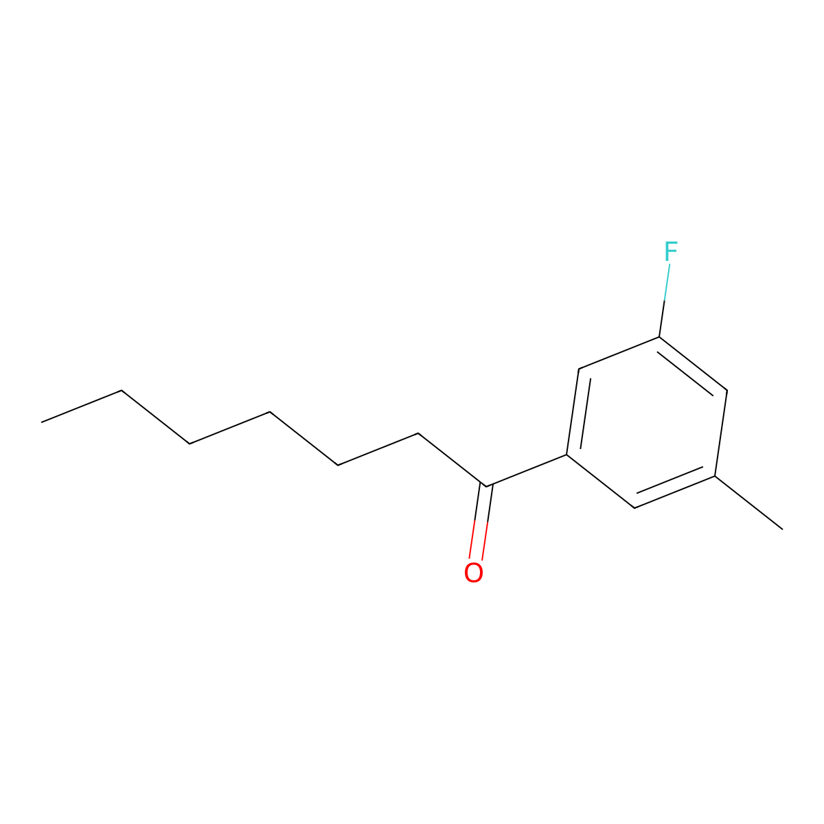 1-(3-Fluoro-5-methylphenyl)heptan-1-one molecular structure, CAS 1352206-23-5