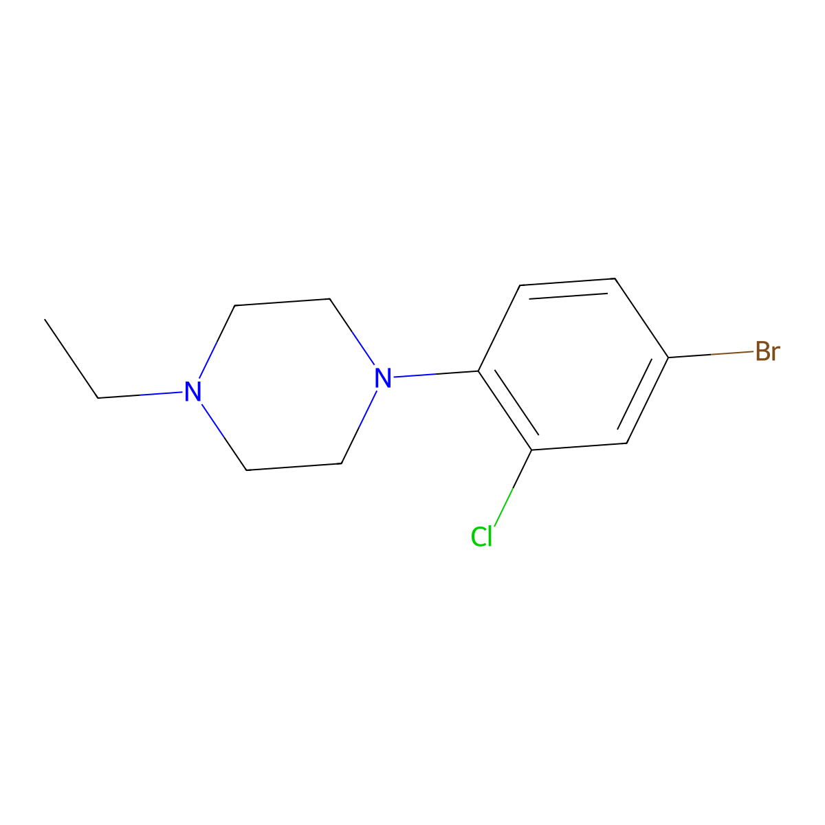 1-(4-Bromo-2-chlorophenyl)-4-ethylpiperazine molecular structure, CAS 1352206-27-9