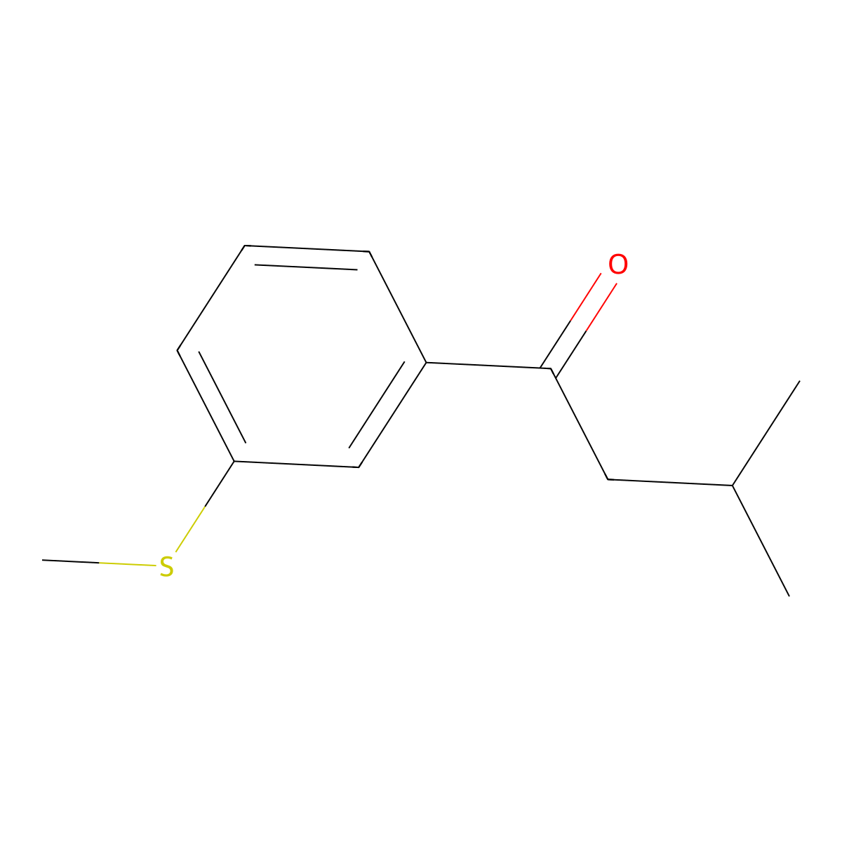 3-Methyl-1-(3-(methylthio)phenyl)butan-1-one molecular structure, CAS 1352206-53-1