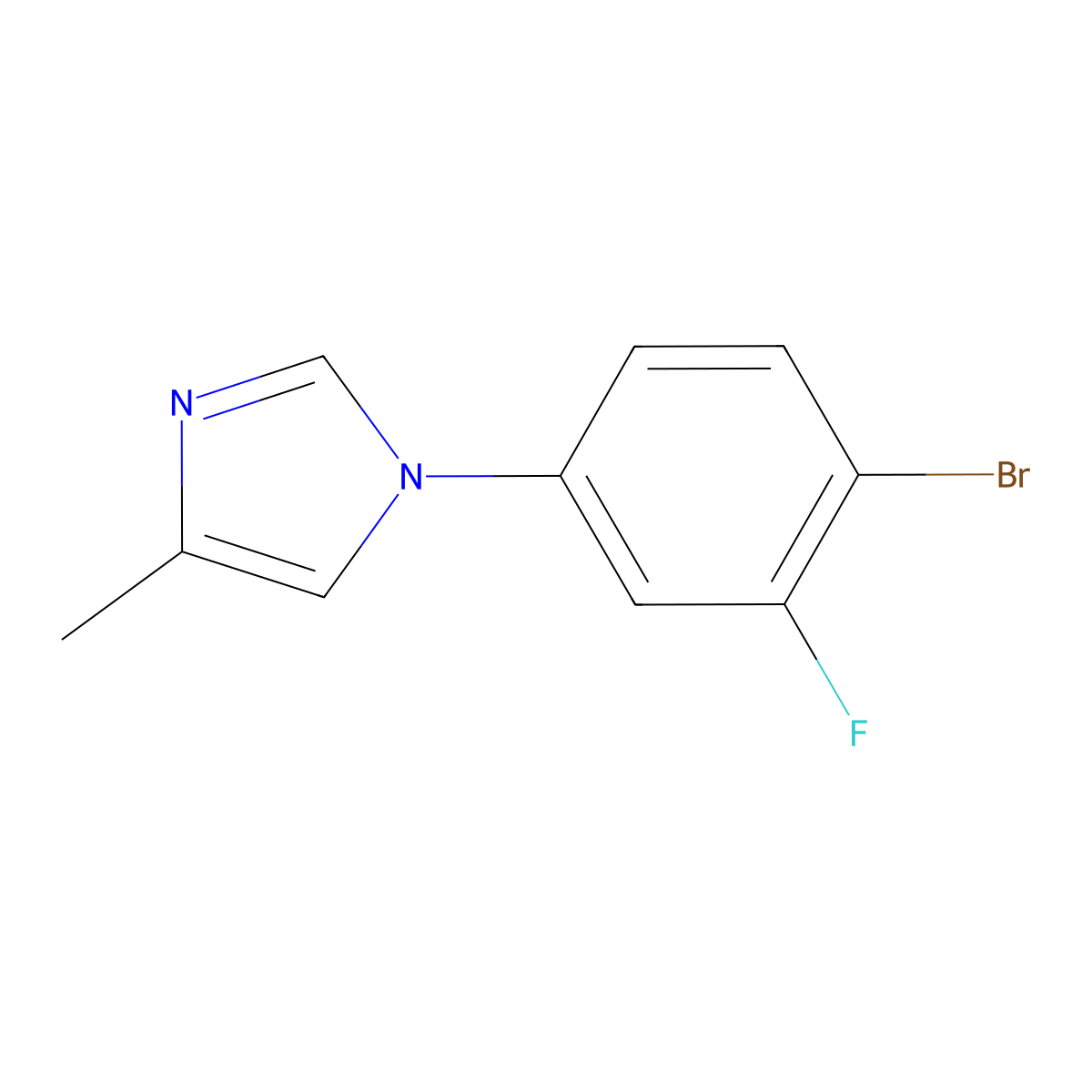 1H-Imidazole, 1-(4-bromo-3-fluorophenyl)-4-methyl- molecular structure, CAS 1352206-54-2
