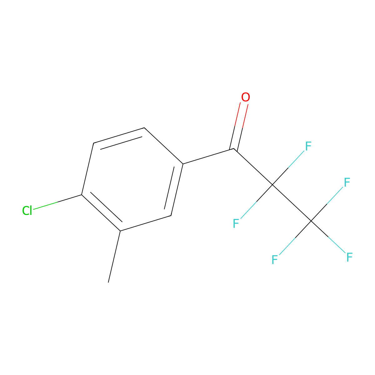 4'-Chloro-3'-methyl-2,2,3,3,3-pentafluoropropiophenone molecular structure, CAS 1352207-45-4