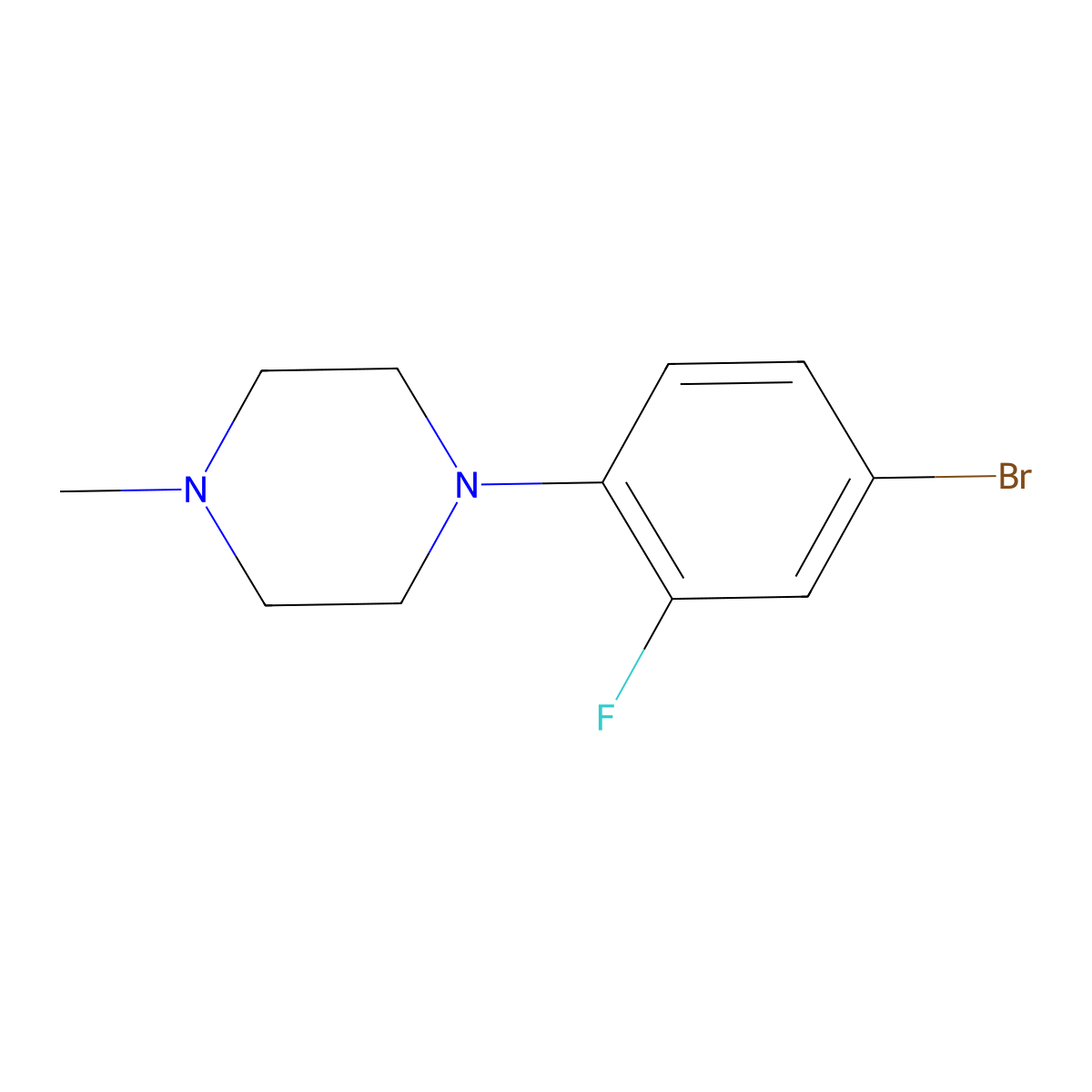 1-(4-Bromo-2-fluorophenyl)-4-methylpiperazine molecular structure, CAS 1352207-52-3