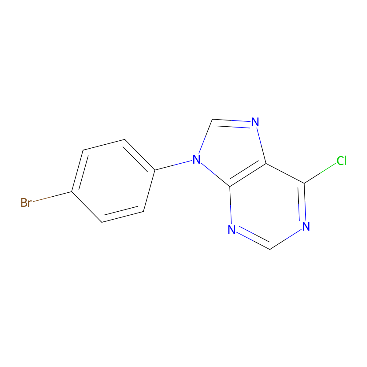 9-(4-Bromophenyl)-6-chloro-9H-purine molecular structure, CAS 1352207-55-6