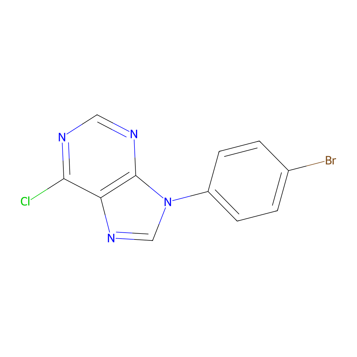 9-(4-Bromophenyl)-6-chloro-9H-purine molecular structure, CAS 1352207-55-6