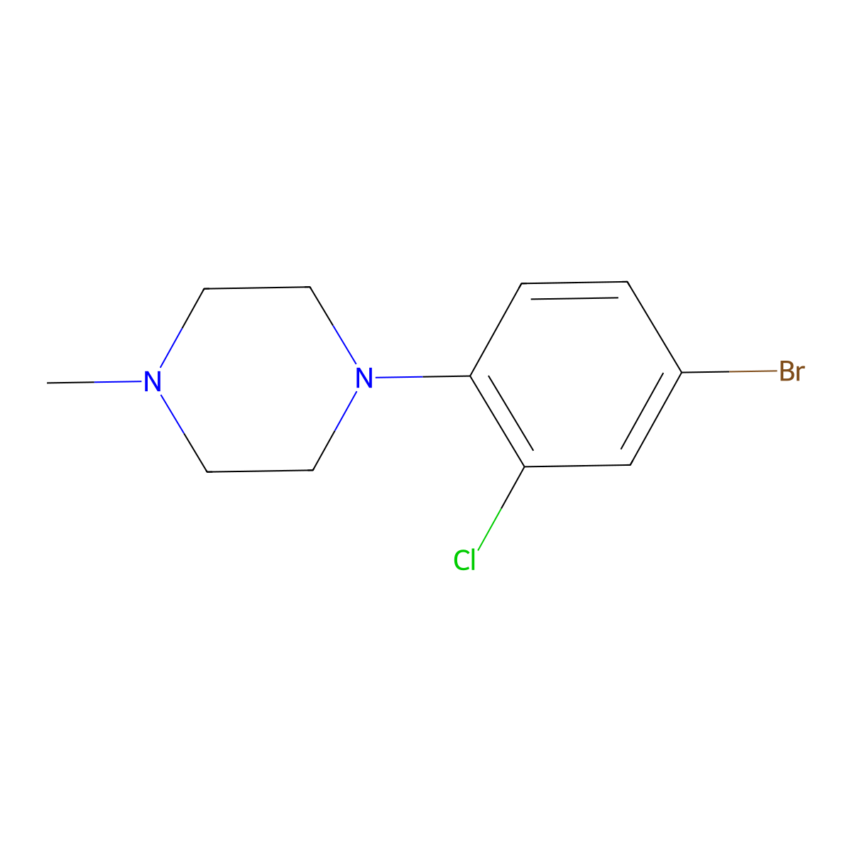 1-(4-Bromo-2-chlorophenyl)-4-methylpiperazine molecular structure, CAS 1352207-81-8