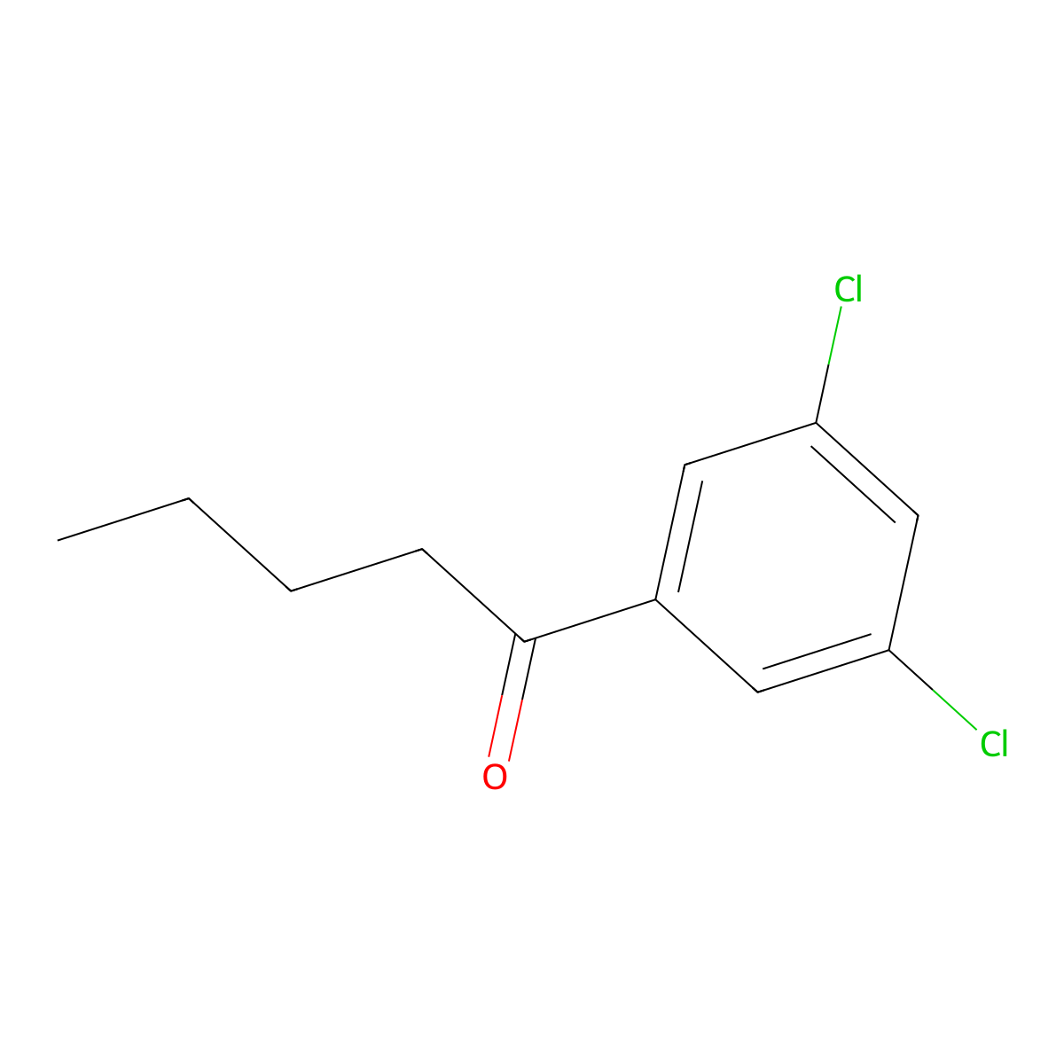 1-(3,5-Dichlorophenyl)pentan-1-one molecular structure, CAS 1352207-97-6
