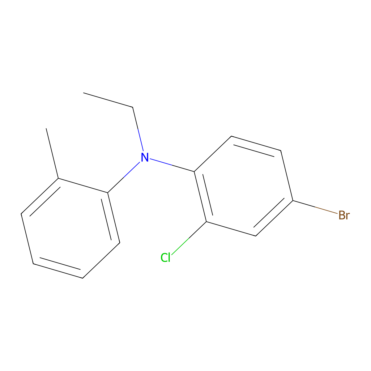 4-Bromo-2-chloro-N-ethyl-N-(2-methylphenyl)aniline molecular structure, CAS 1352207-98-7